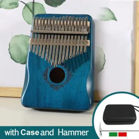 17 Key Kalimba Thumb Piano High Quality Blue Solid Wood Portable Keyboard Instrument Mahogany  African Kalimba Finger Piano