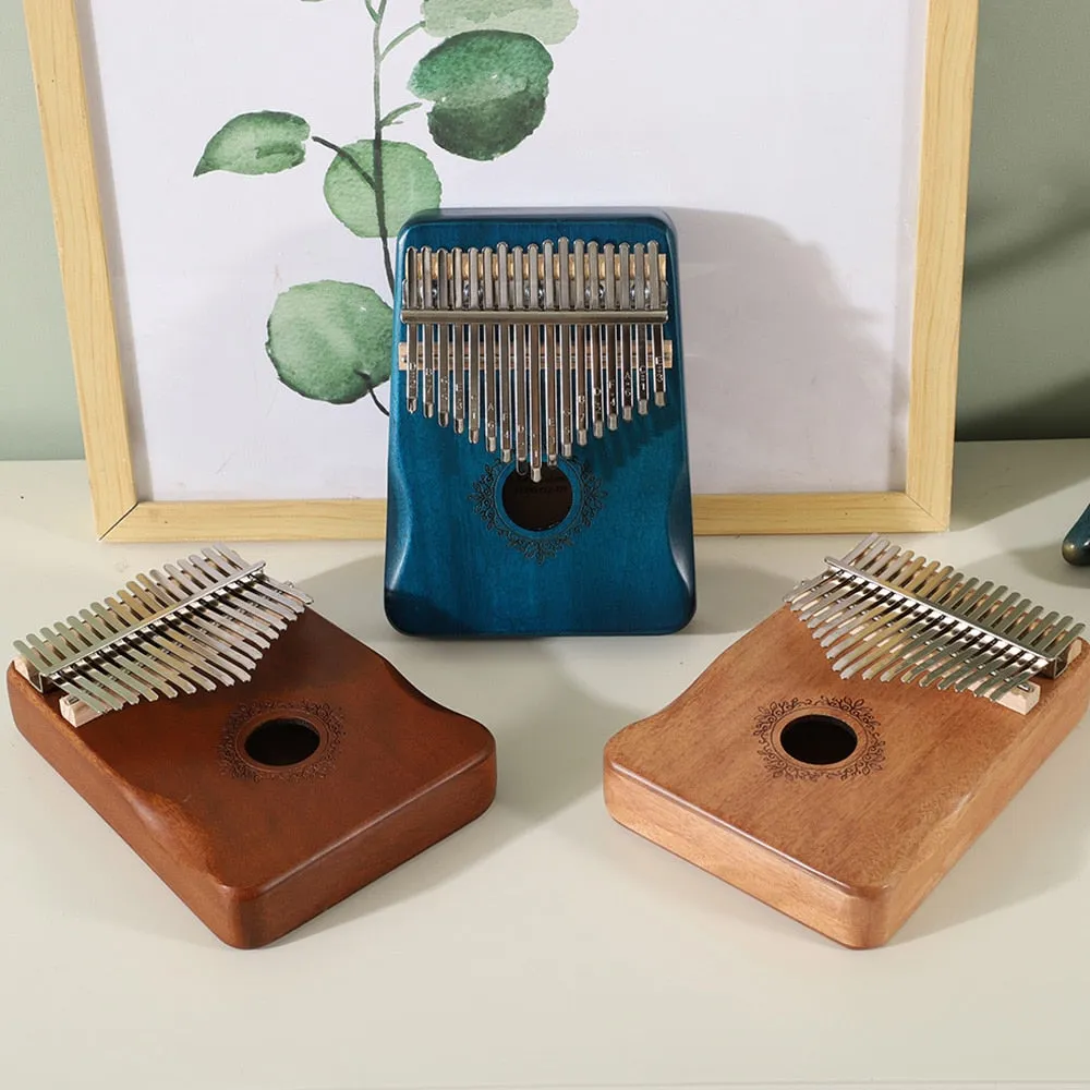 17 Key Kalimba Thumb Piano High Quality Blue Solid Wood Portable Keyboard Instrument Mahogany  African Kalimba Finger Piano