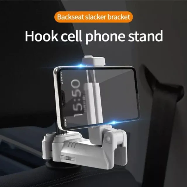 2 In 1 Headrest Hook And Phone Holder Black