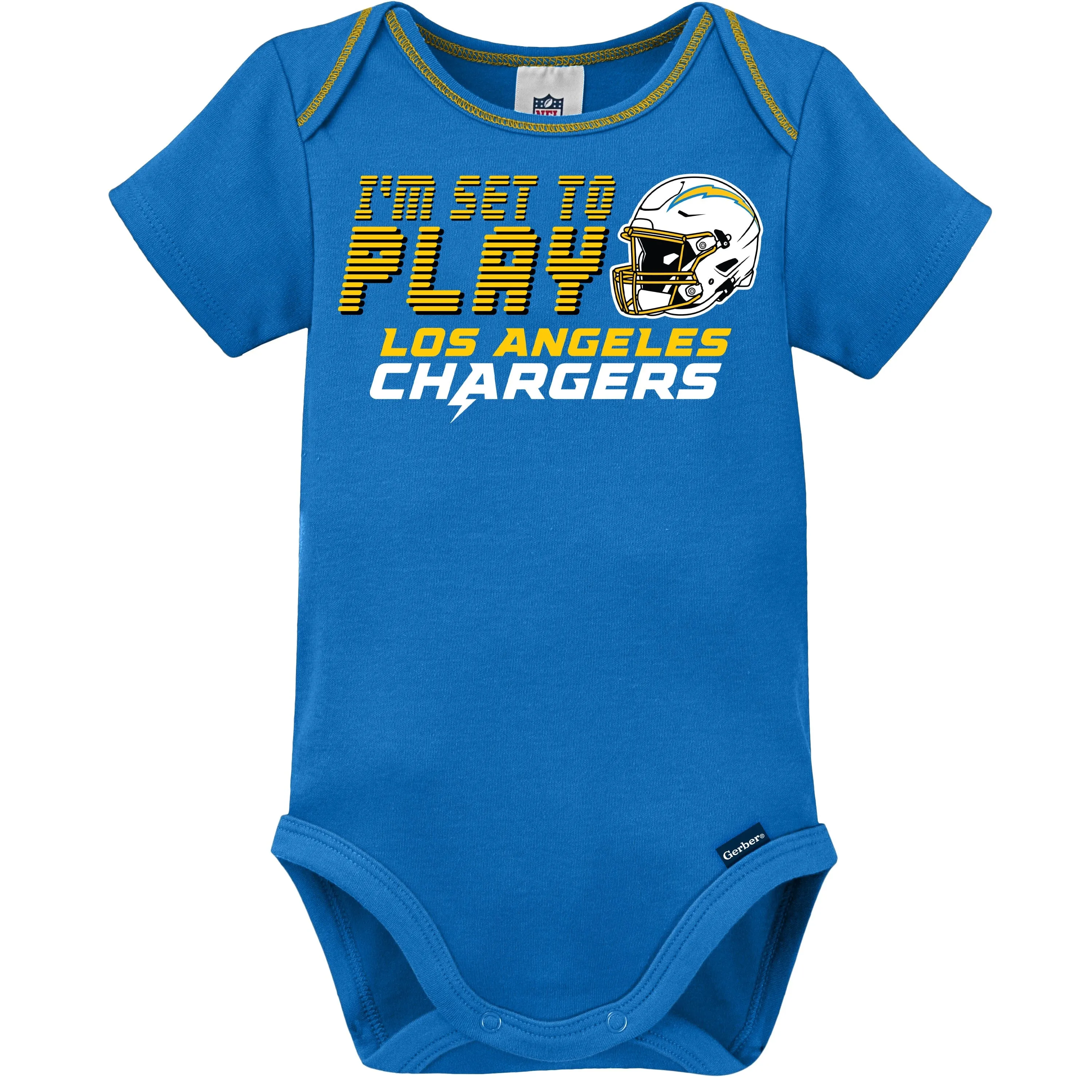 3-Pack Baby Boys Chargers Short Sleeve Bodysuits