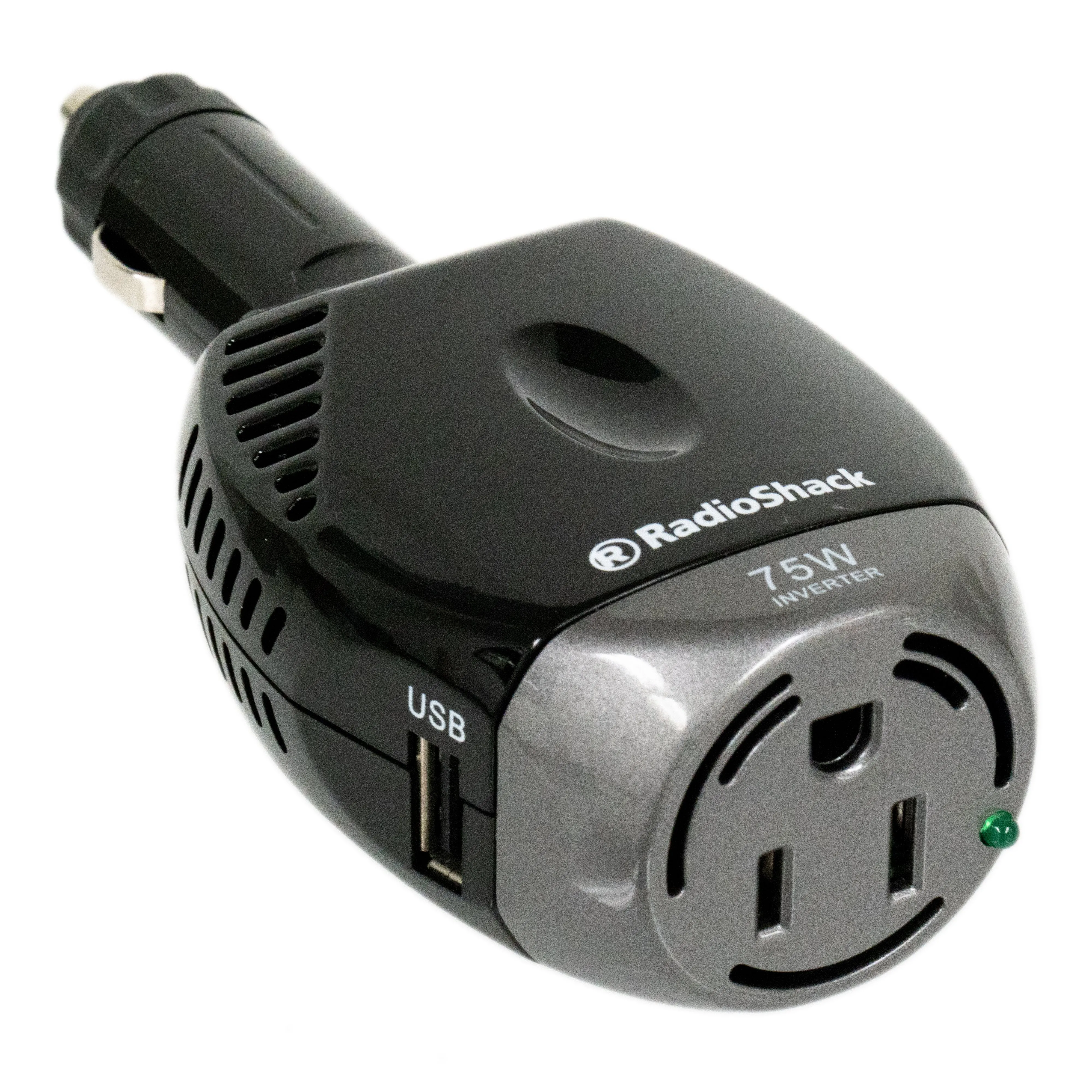 75 Watt Power Inverter with Grounded Outlet and USB