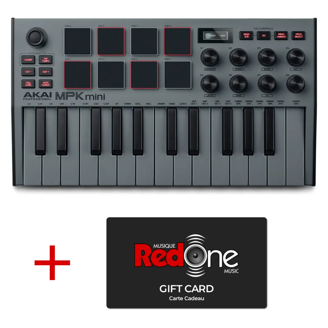 Akai MPK MINI MKIII 25-Key Keyboard Controller - Limited Edition Grey   25$ Gift Card