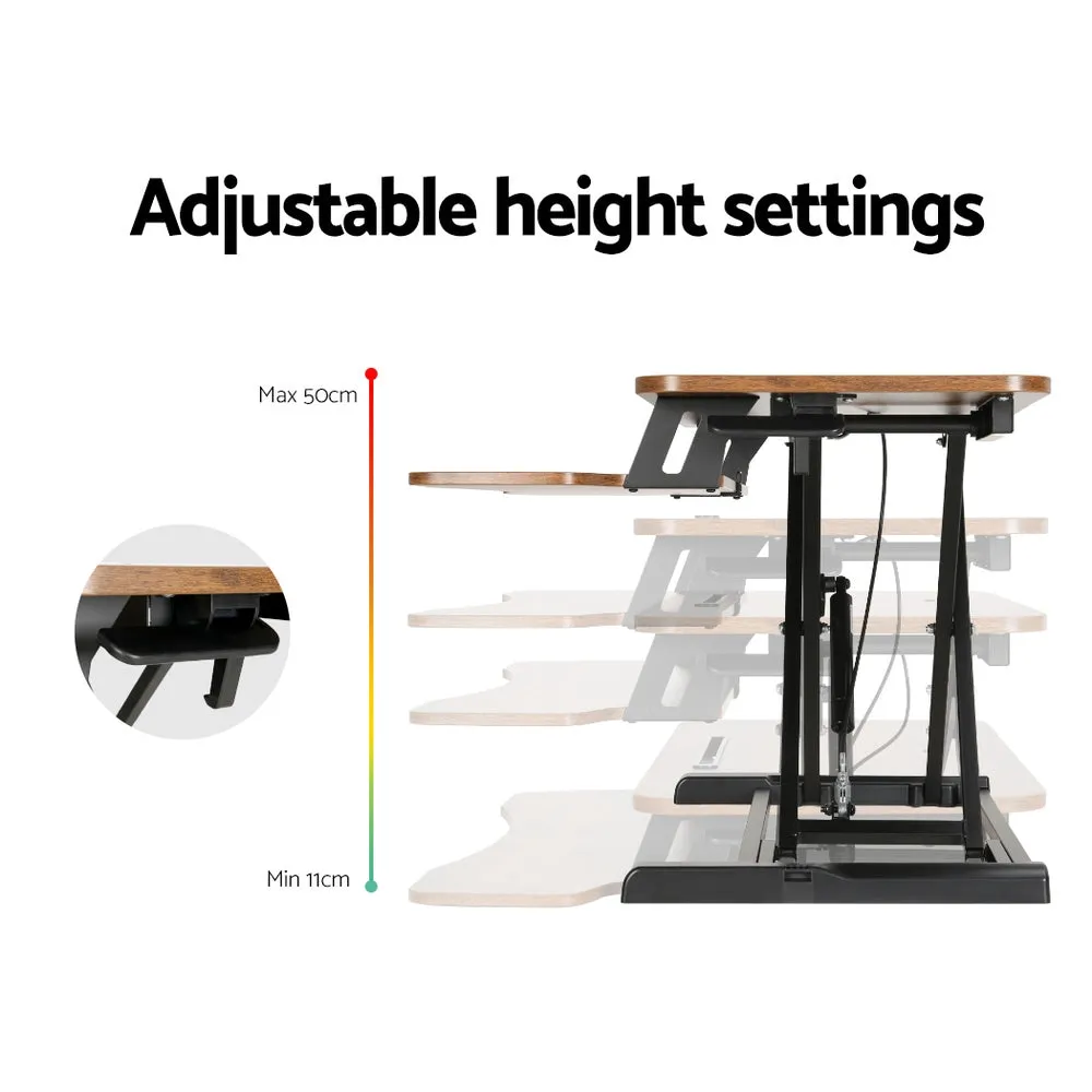 Artiss Standing Desk Riser Height Adjustable Rustic Brown 80cm