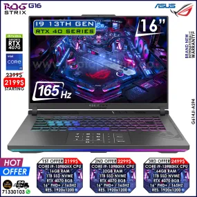 Asus Rog Strix G16 G614JI-AS94 Core i9-13980hx Rtx 4070 165hz RGB Gaming Laptop Offers (Brand New)