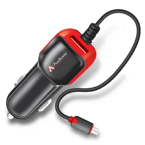 Audionic Premium Car Charger With Cable (S-200) - Black