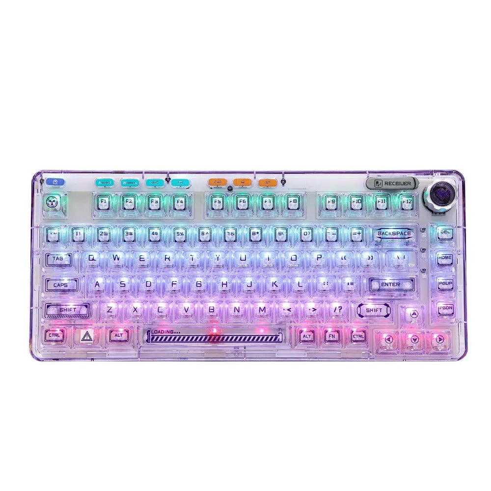 AULA F81 Gasket Hot-Swappable Transparent Mechanical Keyboard