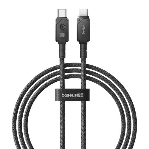 Baseus Unbreakable Series Fast Charging Data Cable Type-C to Type-C, 100Watts, 1Mm, Cluster Black