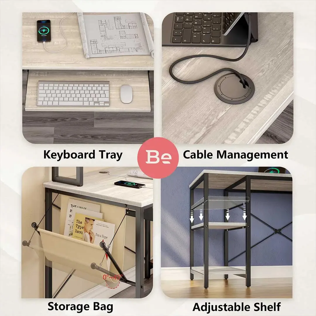 Bestier L Shaped Computer Desk with Keyboard Tray