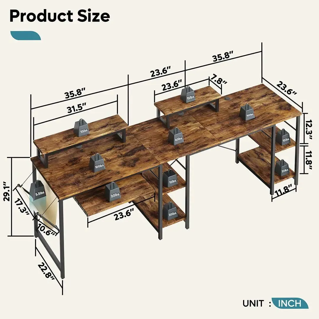 Bestier L Shaped Computer Desk with Keyboard Tray