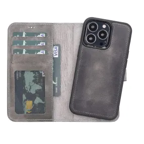 Carter iPhone 13 Detachable Wallet Case, Tiguan Gray