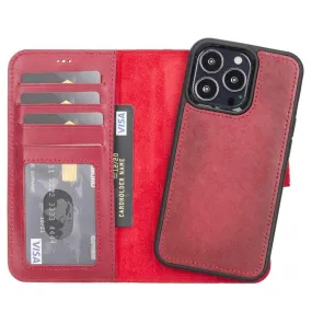 Carter iPhone 13 Mini Detachable Wallet Case, Vegetal Red