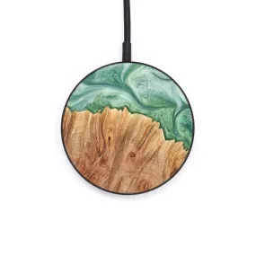 Circle Wood Resin Wireless Charger - Caitlyn (Green, 631483)