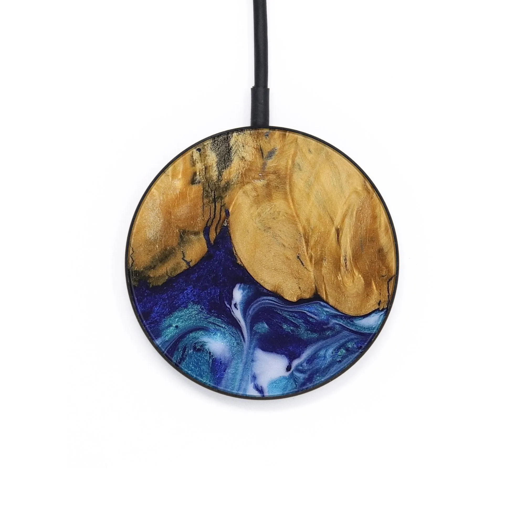 Circle Wood Wireless Charger - Ashu (Blue, 731127)