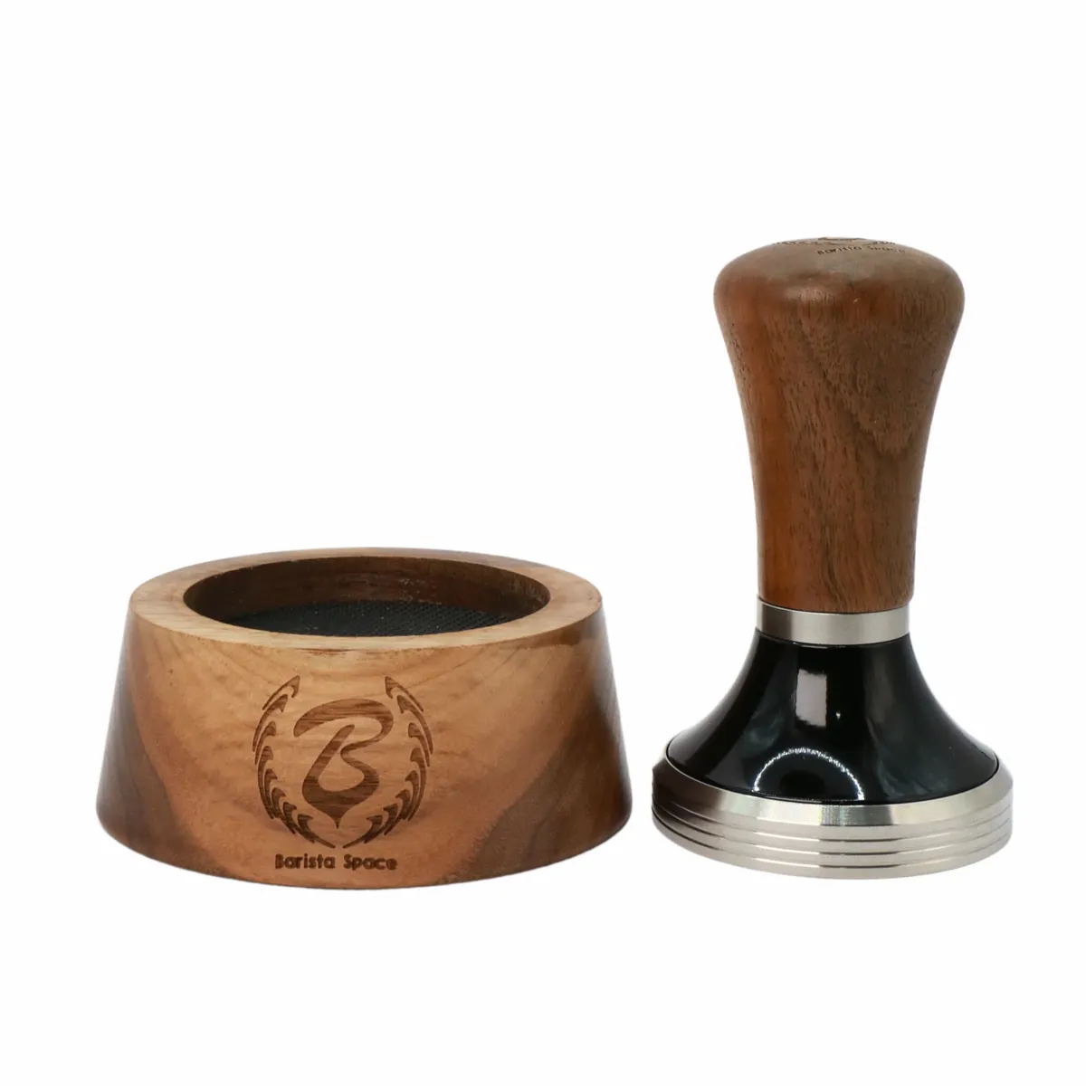 Coffee Wooden Handle Tamper   Holder set 58mm