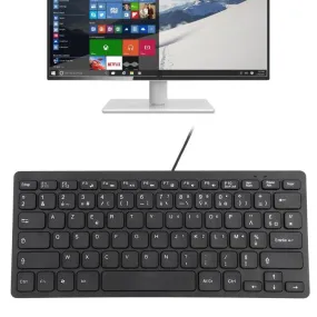 Compact French Mini Wired Keyboard with Ultra-Thin Design