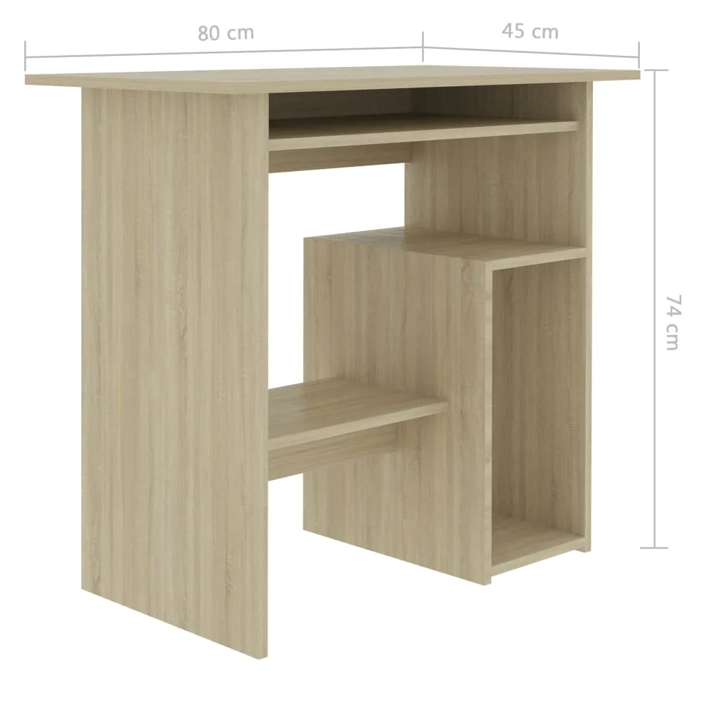 Desk Sonoma Oak 80x45x74 cm Chipboard