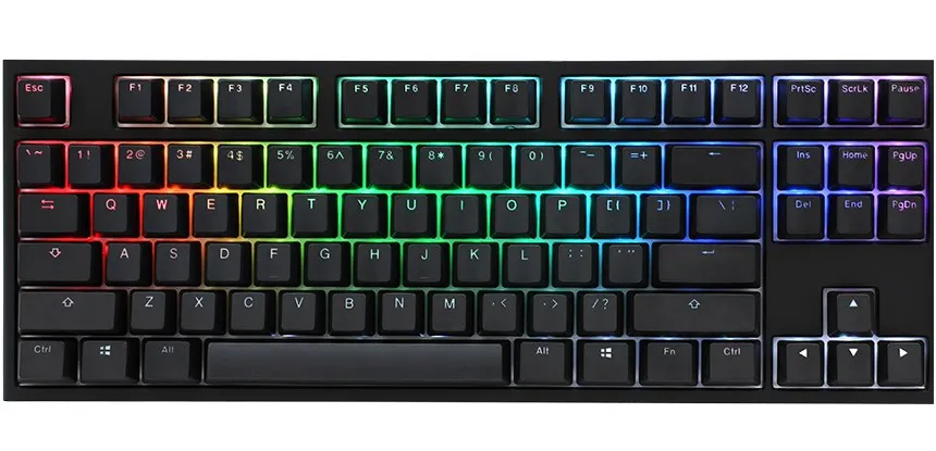 Ducky One 2 Tkl Gaming Keyboard, Mx-Speed-Silver, Rgb Led - Black, Ch-Layout