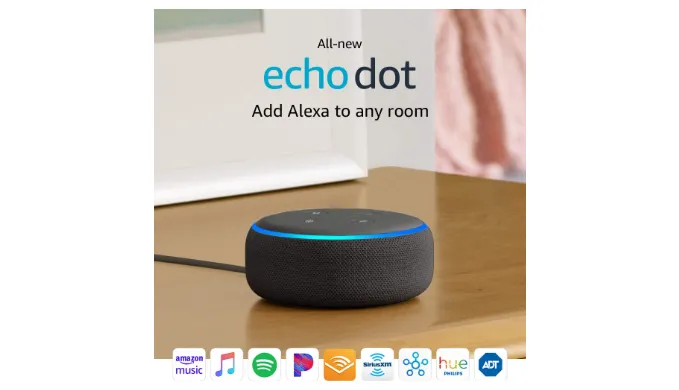 Echo Dot (3rd Gen) - New and improved smart speaker with Alexa - Ships Next Day!