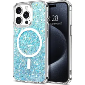 Entronix Apple iPhone 15 Pro/14 Pro [Magnetic-Compatible] Case - Glitter Flakes,