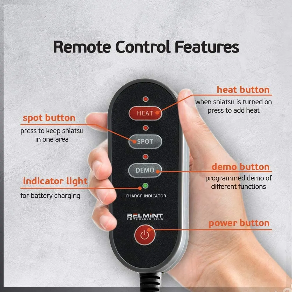 Ergonomic Cordless Cushioned Back Massager with Heat