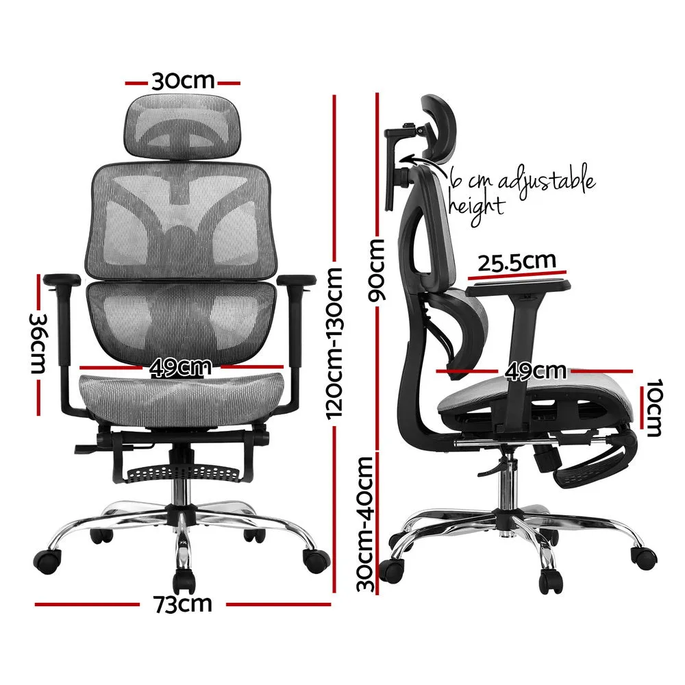 Ergonomic High Back Office Chair with Footrest & Mesh - Artiss