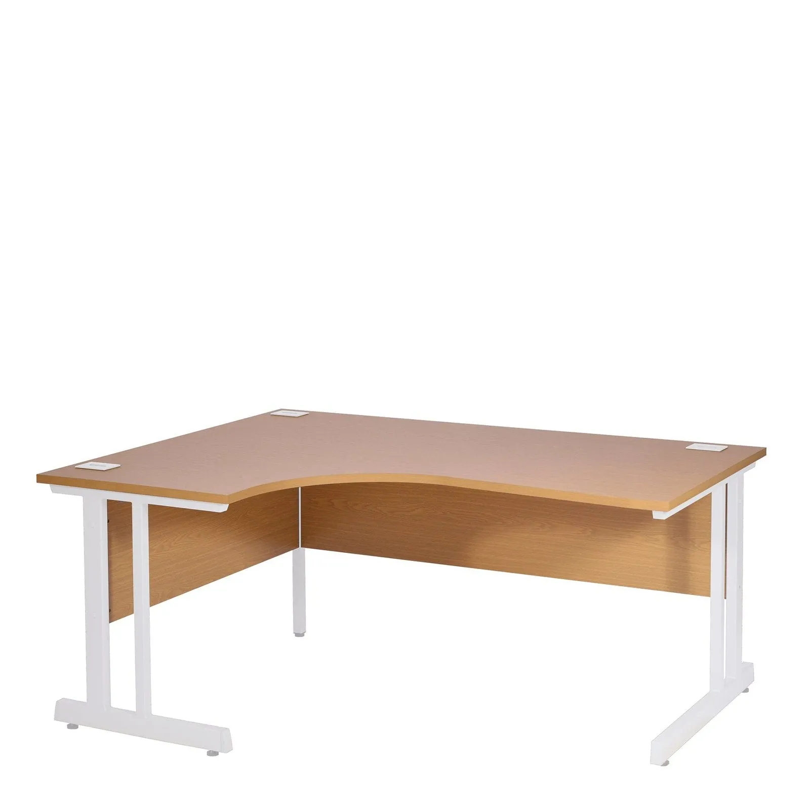 Ergonomic Left Hand Corner Desk - 1600mm Wide with Cable Management & Modesty Panels