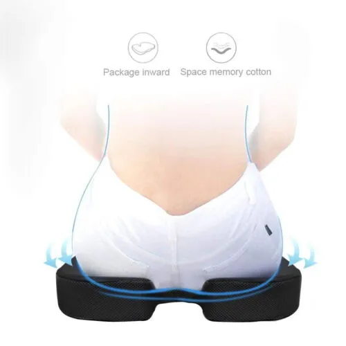 Ergonomic Memory Foam Coccyx Seat Cushion for Back Pain Relief