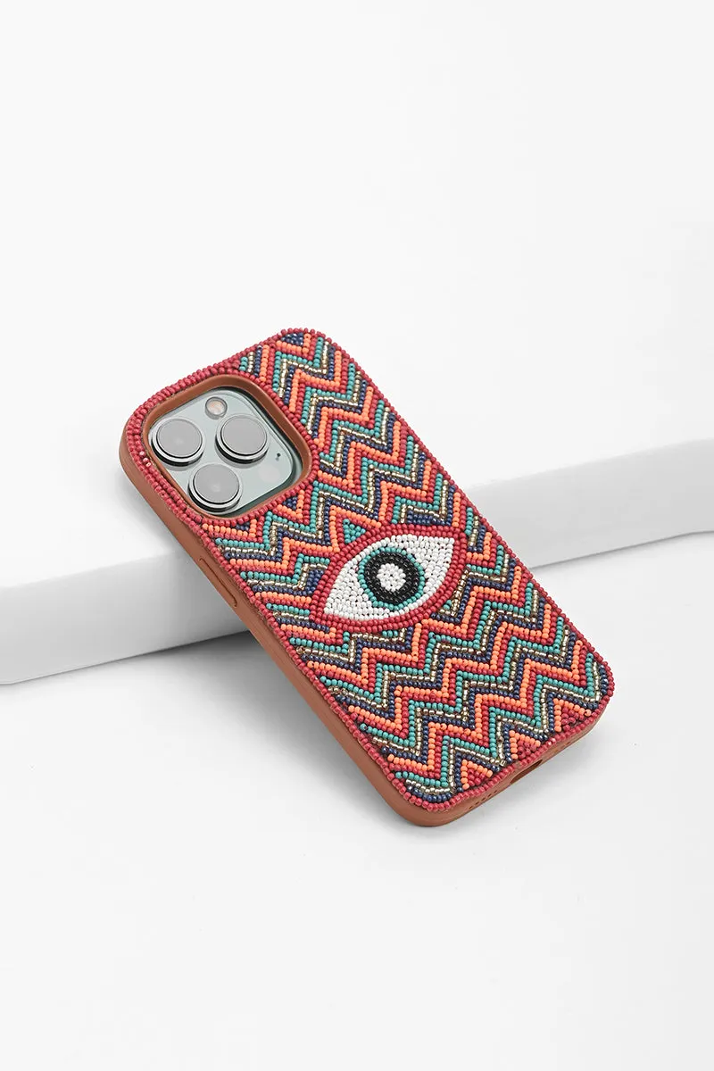 Evil Eye Good Luck Beaded Iphone 14Pro Case