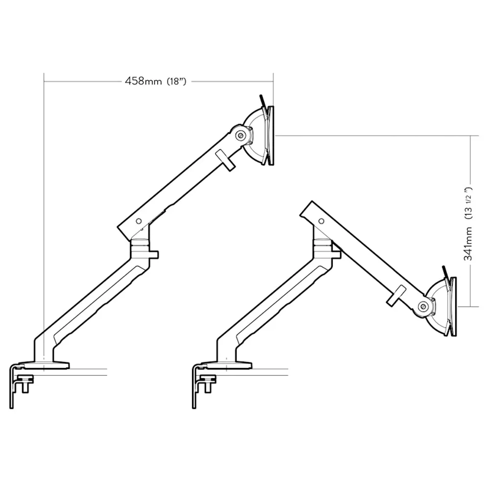 Flo Dual Split Clamp Monitor Arm