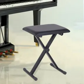 Foldable Piano Stool, 39Lx29Wx51H cm-Black