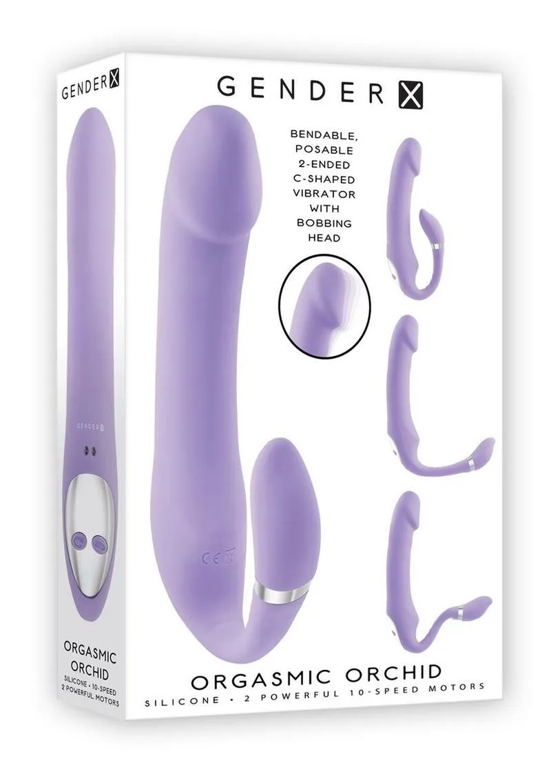 Gender X Orgasmic Orchid Rechargeable Silicone Vibrator with Clitoral Stimulator