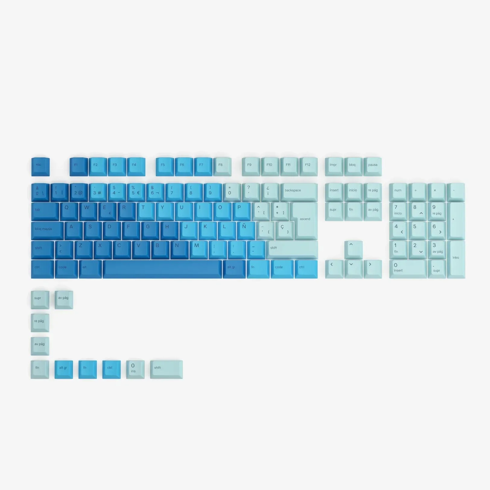 Glorious GPBT ANSI Sublimated Mechanical Keyboard Keycaps (Ocean) 114-Keys