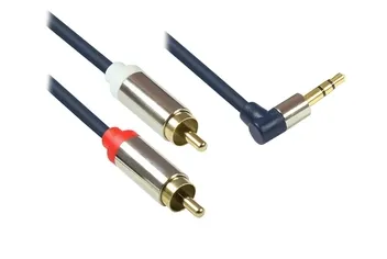 Golden Note 4108HS-1,00 V 3.5mm slimeline jack male haaks > 2xrca male