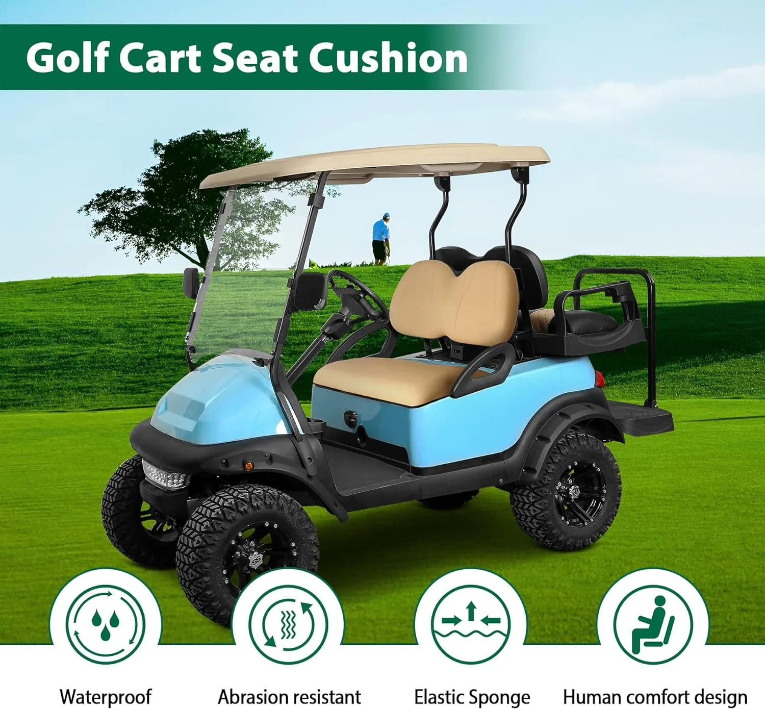 Golf Cart Front Seat & Backrest for Club Car Precedent - 10L0L