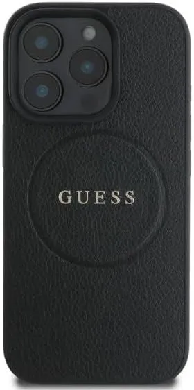 Guess PU Grained Classic Logo Case with MagSafe for iphone 16 Pro 6.3" Black - GHUMP16LPGHSMMK