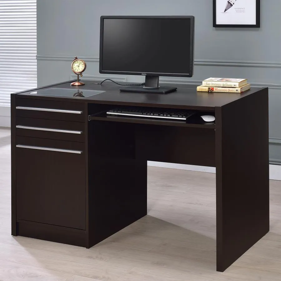 Halston Rectangular Connect-it Office Desk Cappuccino 800702