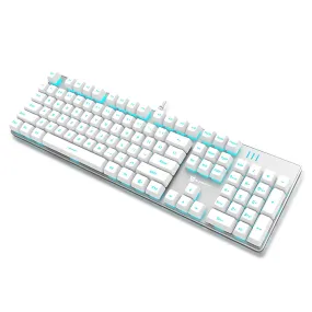 J9-Series Wired 104-Key Anti-Ghosting Blue Switch Mechanical Gaming Keyboard with Blue LED Backlit