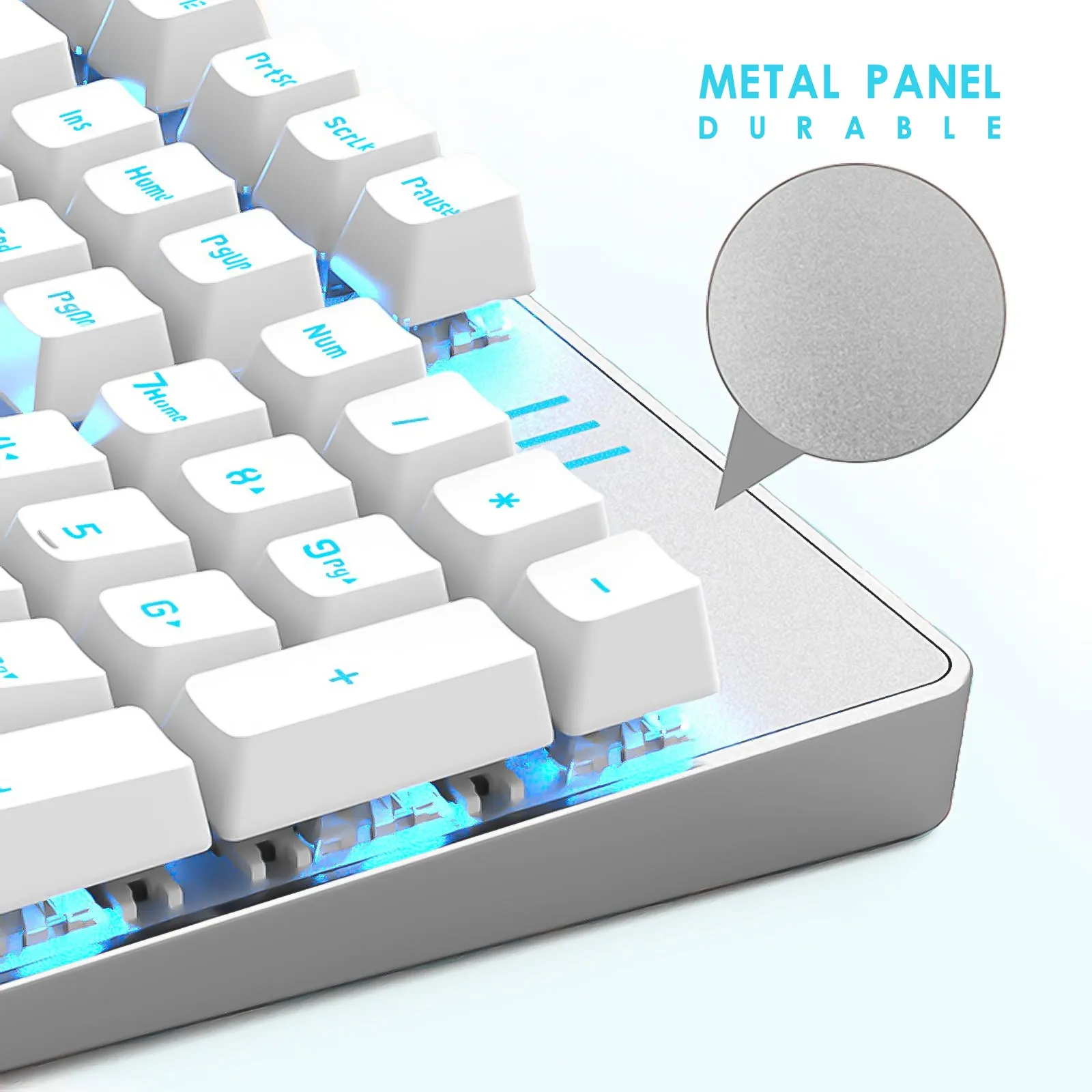 J9-Series Wired 104-Key Anti-Ghosting Blue Switch Mechanical Gaming Keyboard with Blue LED Backlit