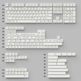 Keychron Cherry Profile Double Shot PBT Full Set Keycaps - Black on White - Bow