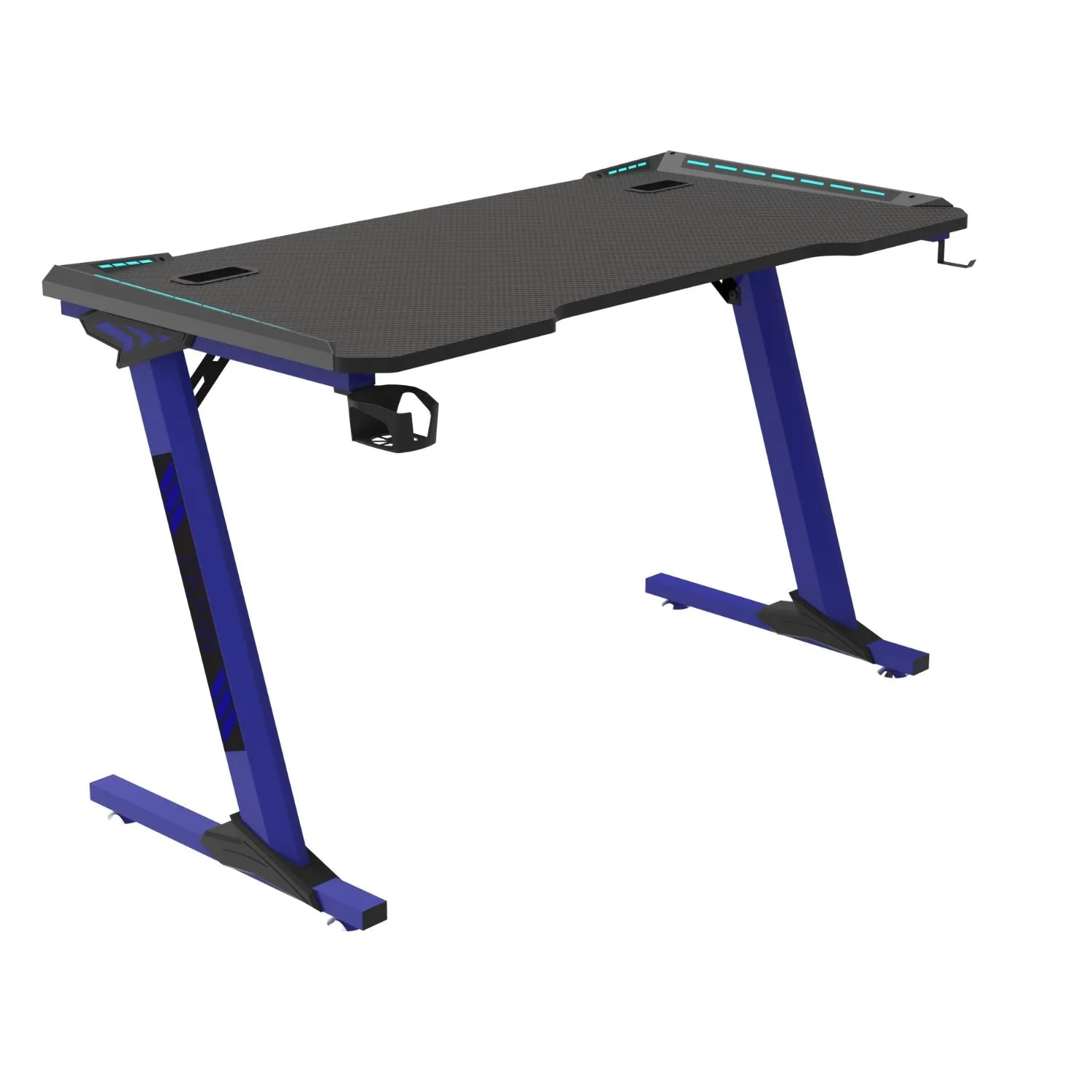 Large RGB Gaming Desk, Carbon Fiber, 140cm, Ergonomic, EKKIO