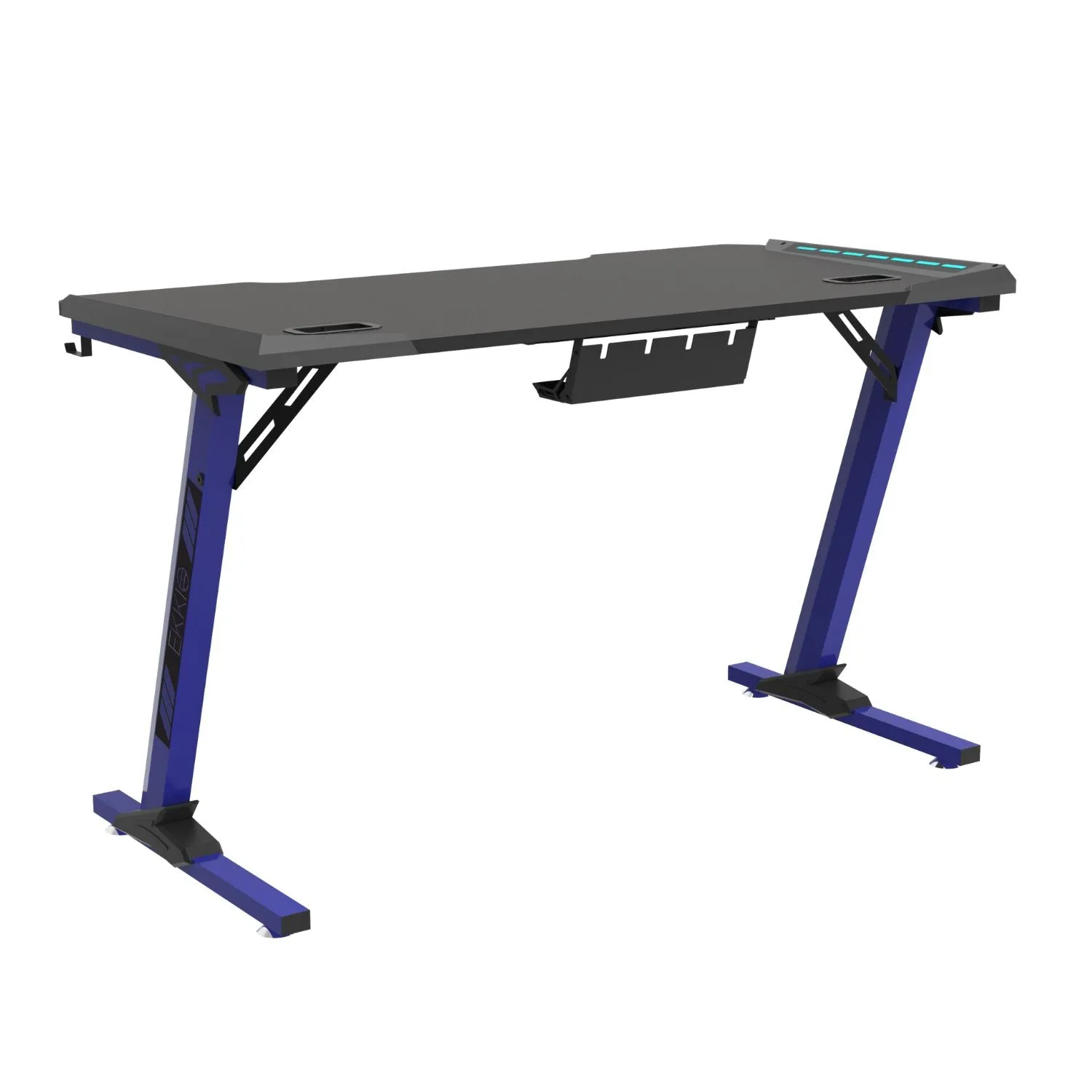 Large RGB Gaming Desk, Carbon Fiber, 140cm, Ergonomic, EKKIO