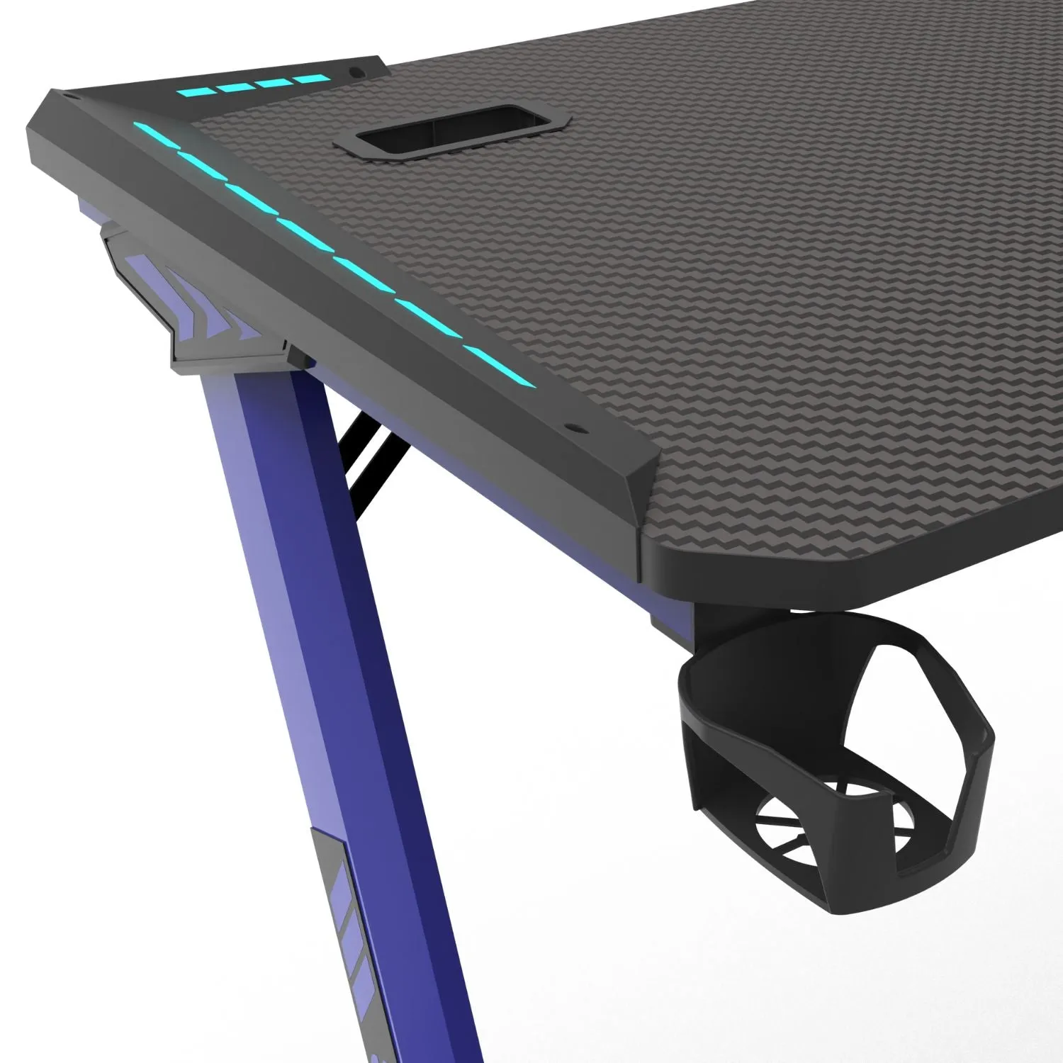 Large RGB Gaming Desk, Carbon Fiber, 140cm, Ergonomic, EKKIO