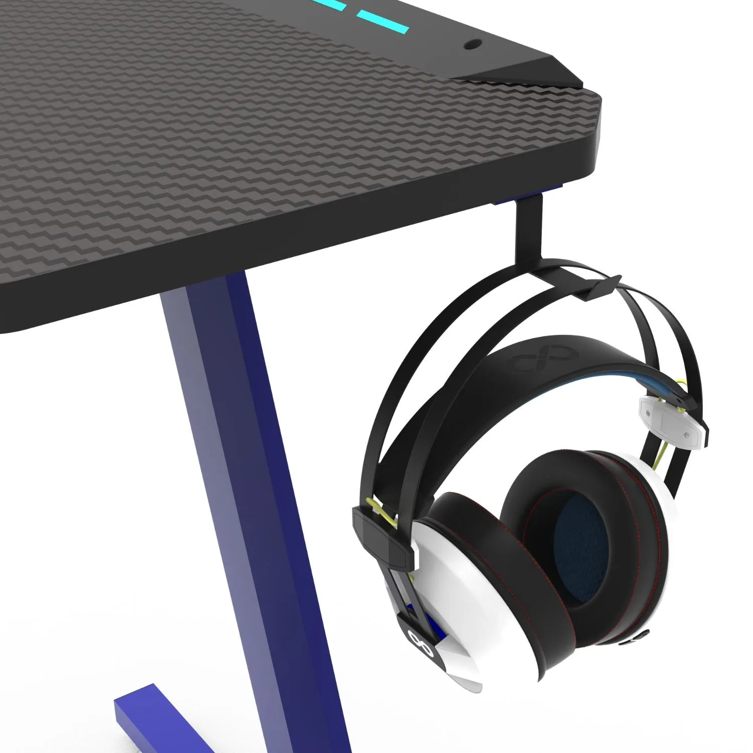 Large RGB Gaming Desk, Carbon Fiber, 140cm, Ergonomic, EKKIO