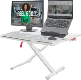 Leitz Ergo Cosy Standing & Sitting Adjustable Desk Converter With Sliding Tray - 65320085