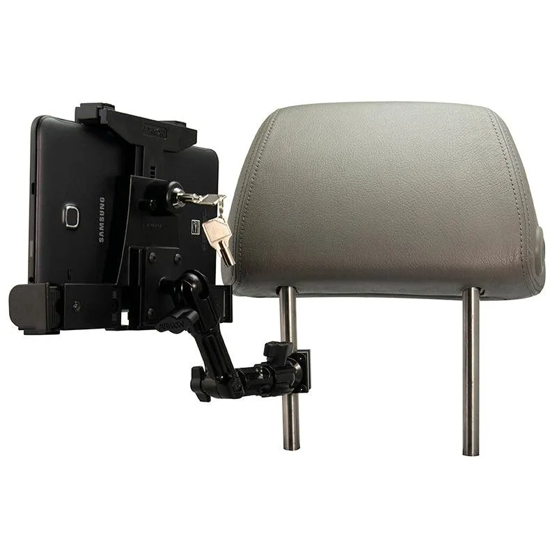 LockVise™ Locking Car Headrest Tablet Mount with Multi-Angle 8" Arm