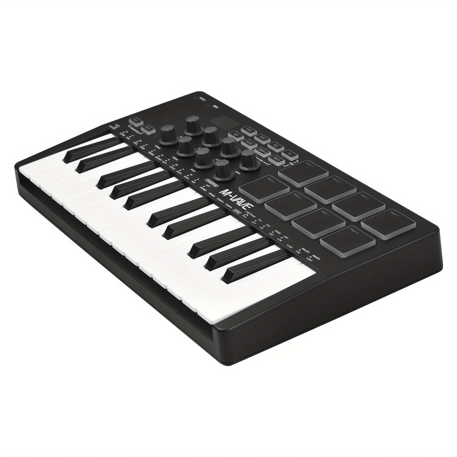 M-VAVE 25-Key MIDI Control Keyboard Mini Portable USB Keyboard MIDI Controller with 25 Velocity Sensitive Keys 8 RGB Backlit Pads 8 Knobs