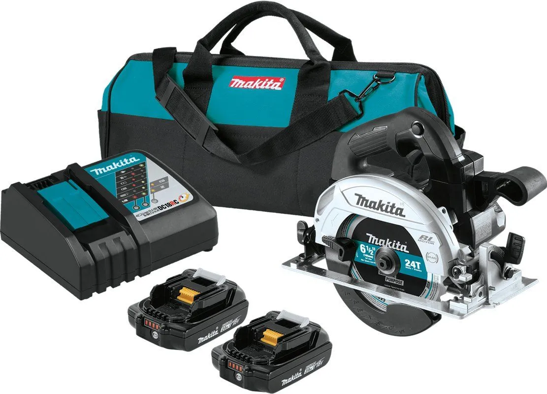 Makita (XSH04RB) 18V LXT® Sub-Compact Brushless 6-1/2” Circular Saw Kit (2.0Ah)