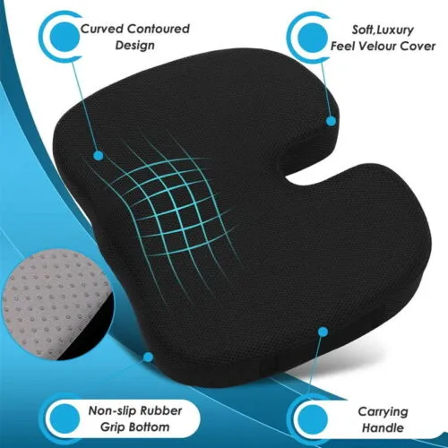 Memory Foam Ergonomic Seat Cushion for Pain Relief