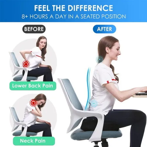 Memory Foam Ergonomic Seat Cushion for Pain Relief