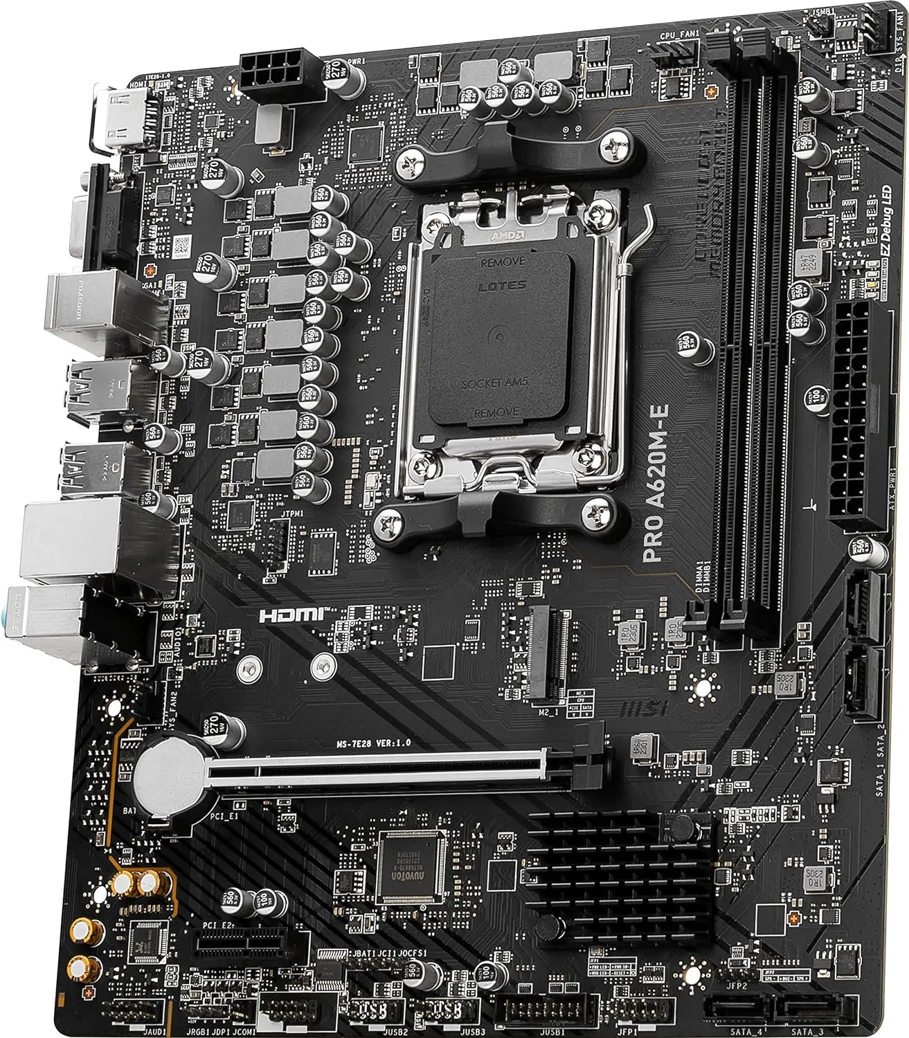 MSI PRO A620M-E Micro ATX (mATX) AMD Motherboard | AMD AM5 Socket